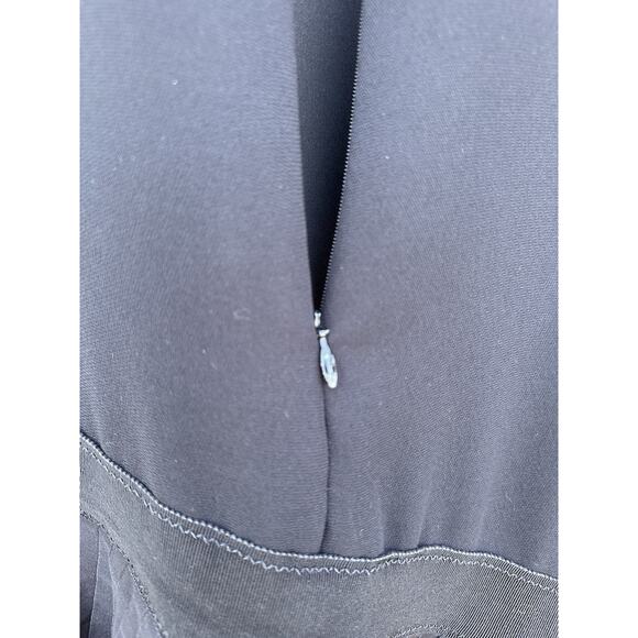 VICTORIA BECKHAM ASYMMETRIC PLEATED TIERED SLEEVELESS CREPE SHIFT DRESS SZ 4 - Picture 11 of 16